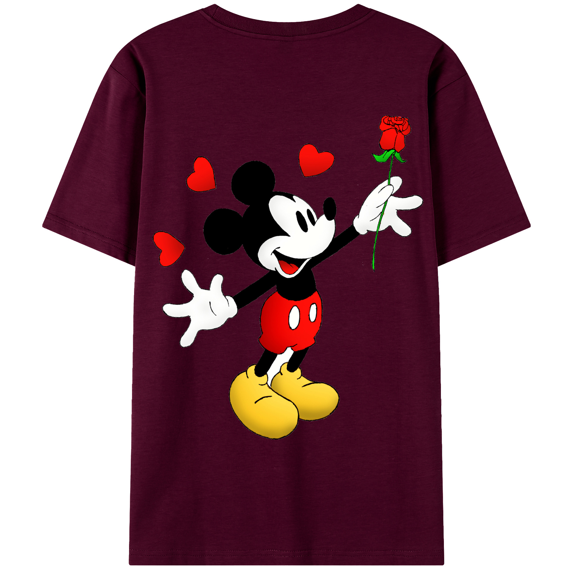 （画像用） ミッキーマウス Mickey Mouse レディース半袖Tシャツ(バックプリント)